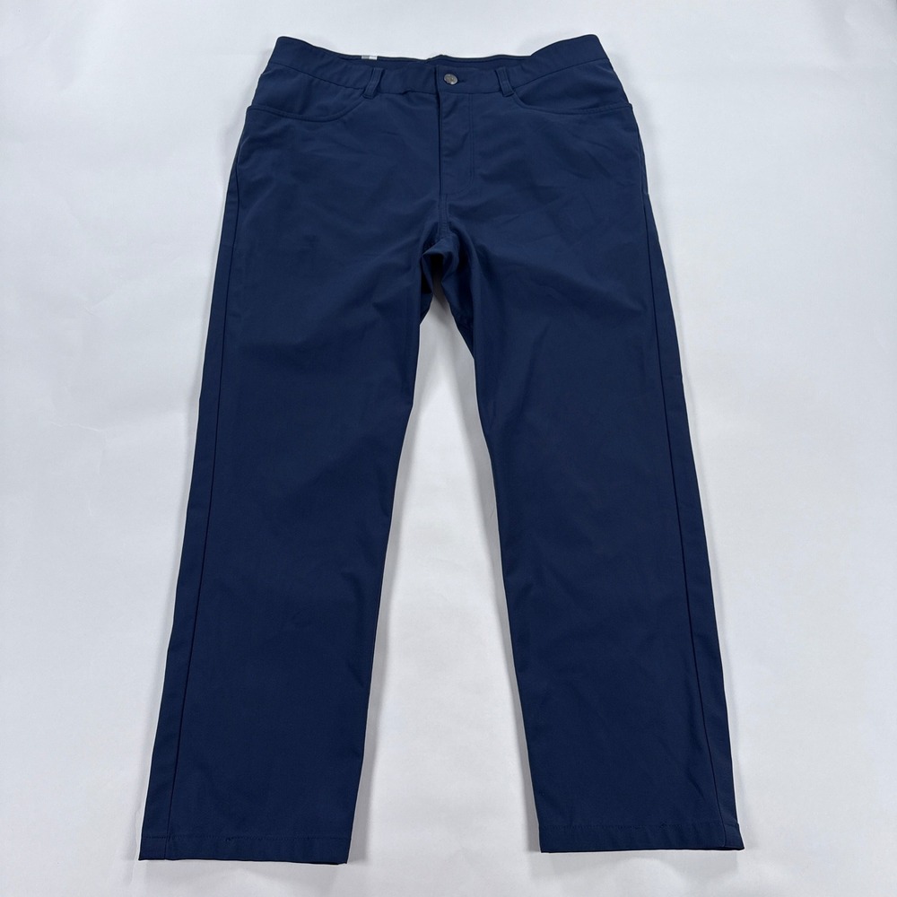 Rhoback Mens Performance Pants 34x25 Navy Blue Golf Trousers Athleisure Gorpcore